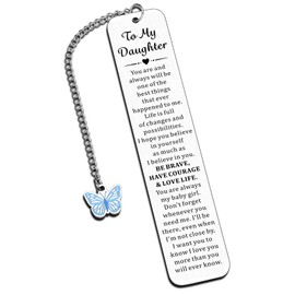 Daughter Birthday Gifts from Mom to My Daughter 16th 18th 21st Birthday Gifts for Girls Inspirational Bookmark for Kids Girls Christmas Valentines Day Gifts for Daughter, Stocking Stuffers for Girls