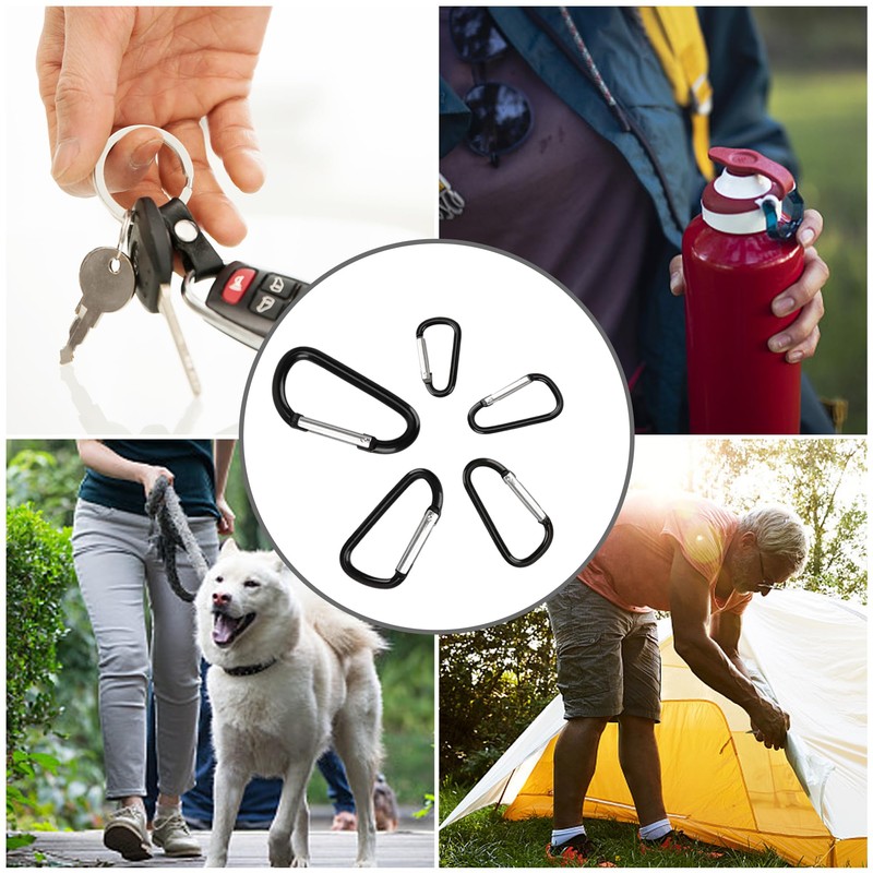 SWATOM Aluminum Carabiner Clip Snap Hook Keyring 1.5/1.9/2.2/2.4/2.8 Inch Carabiners