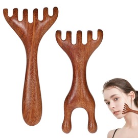 Hpmjz 2 Pcs Wooden Scalp Massager Head Massage Comb Head Gua Sha Brush Five Claw Therapy Comb Father Mother Day Gift Sandalwood Massage Tool for Back Legs feet Care