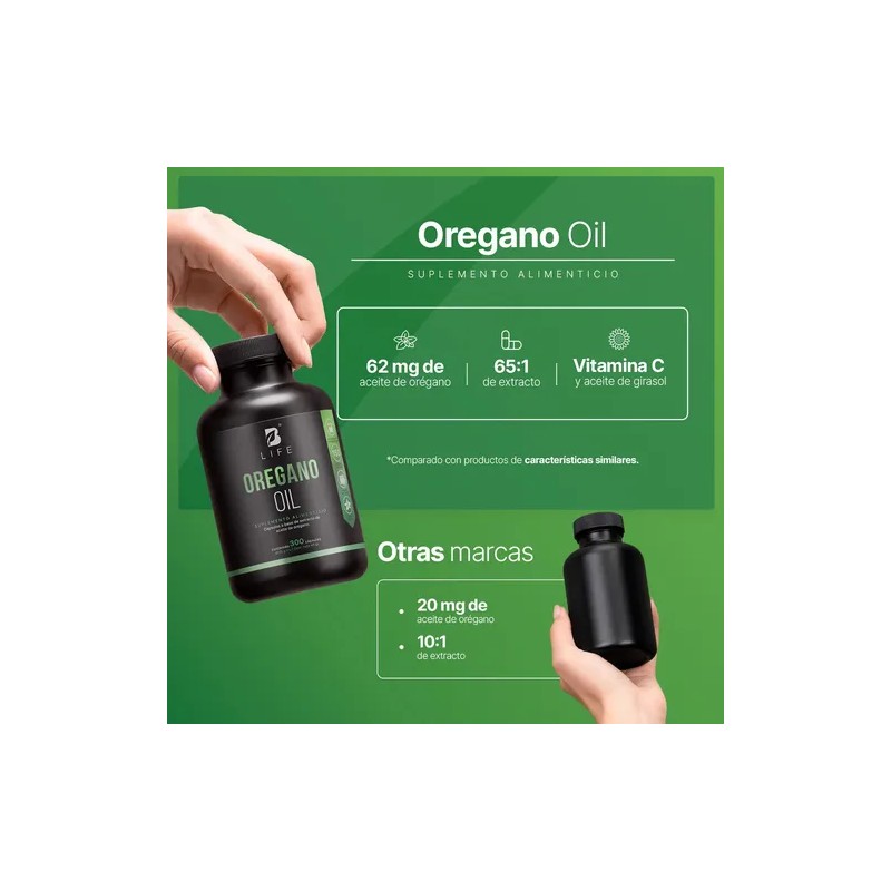 Aceite De Orégano De 300 Caps. Oregano Oil. B Life