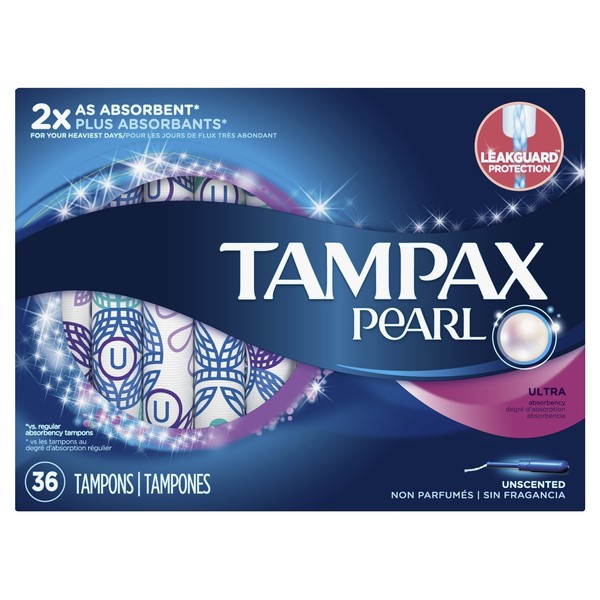 Tampax Pearl Tampons Ultra Absorbency Unscented 36 Each (Pack of 3)