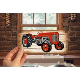 Wooden Sign Hanging Wall Art Massey Ferguson 65 Vintage Tractor Illustration Birthday Occasion Wall Plaque Gift Present