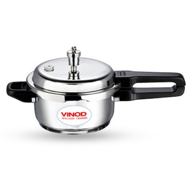 Vinod V-5L Stainless Steel Sandwich Bottom Pressure Cooker, 5-Liter,Silver,Medium