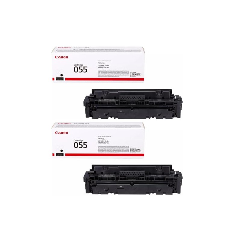 Canon Genuine 055 Black Toner Cartridge 2-Pack