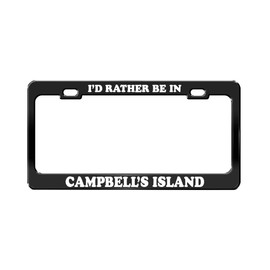 I'D RATHER BE IN CAMPBELL'S ISLAND Illinois Island Black License Plate Frame