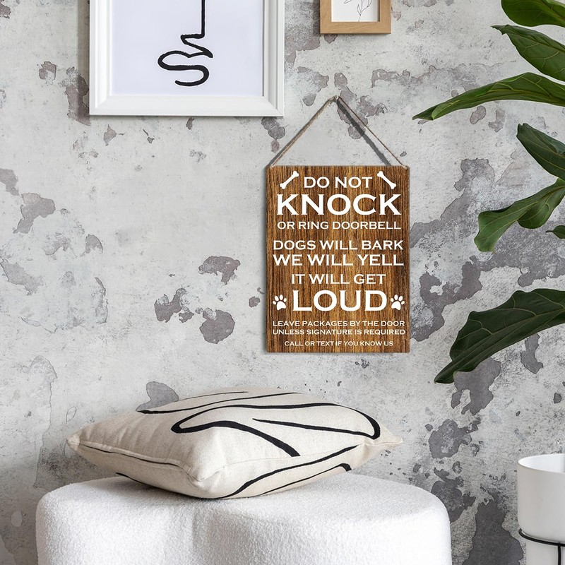 Do Not Knock or Ring Door Bell Sign Dog Lovers