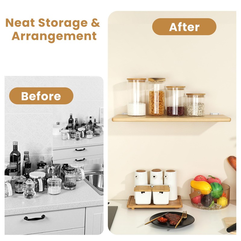 Mooche 4Pack Floating Shelf Bracket, Industrial Heavy Duty Shelf Brackets