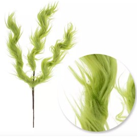 Adorable Lime Green Bendable Faux Fur Fuzzy Fluffy Green Monster Twisted Spiral Christmas Pick Ornament Spray Wreath Tree Topper Garland