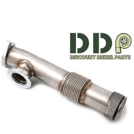Discount Diesel Parts Upgraded HD Bellowed Passenger Side Up Pipe For 2004-2007 Ford 6.0L Powerstroke