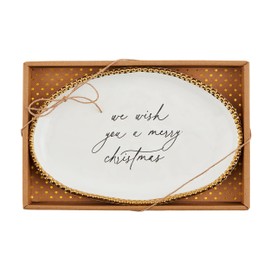 Mud Pie Wish Sentiment Plates, 6 1/2" x 10", WHITE