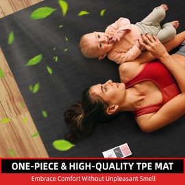 GymCope Large Yoga Mat, Exercise Mats for Home Workout, 6'x4' (8mm) Extra Thick Work Out Mat Non-Slip, Large Gym Matt for Women Pilates Fitness