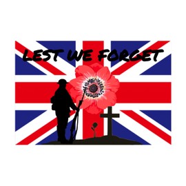 Lest We Forget Flag, Memorial Day Flag, 35x58 inch Red Poppy Flower Flags, Lest We Forget Army Flags for Never Forgets Veterans Remembrance Day Decorations Memorabilia