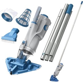 KOKIDO 2025 Cordless Pool Vacuum with 72” Pole, Standard & Fine Interchangeable Filters, 16GPM Optimized Suction, 2 Vac Heads, Spot Clean, for Small Above & Inground Pools, Spas Hot Tubs XV320