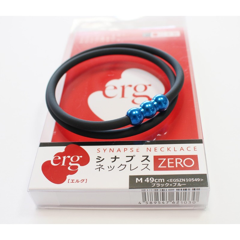 エルグ (erg) シナプスネックレスZERO 黒×青 Mサイズ 49cm