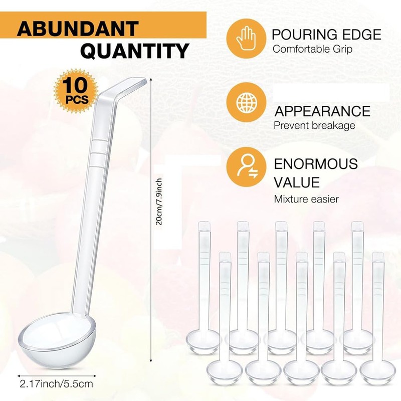 Luwqceu 10 Pieces 7.8Inch 1Oz Clear Small Ladle Mini Ladle