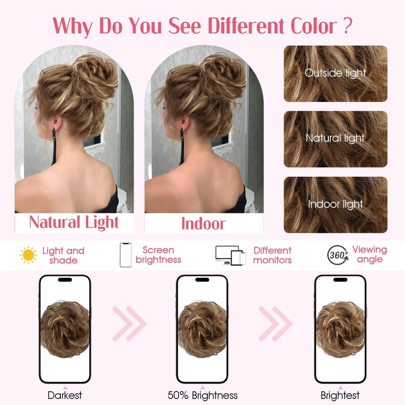 SLEEKALON Claw Clip Messy Bun Hair Piece 100% Real Human