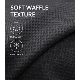 DAVID ARCHY Mens Pajamas Set Waffle Knit Short Sleeve Sleepwear Lightweight Summer Loungewear (L, Dark Gray)