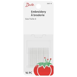 Dritz 56E-8 Agujas de Mano Bordadas, tamaño 8 (16 Unidades)
