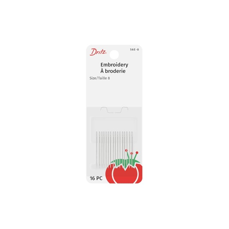 Dritz 56E-8 Agujas de Mano Bordadas, tamaño 8 (16 Unidades)