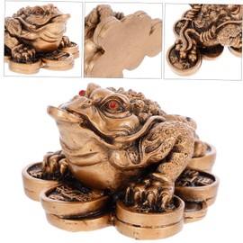 iplusmile 1pc Creative Retro Resin Toad Statue Feng Shui Ornament for Wealth Luck Home Decor for Office Temple Buddha Hall Meaningful for Friends Family