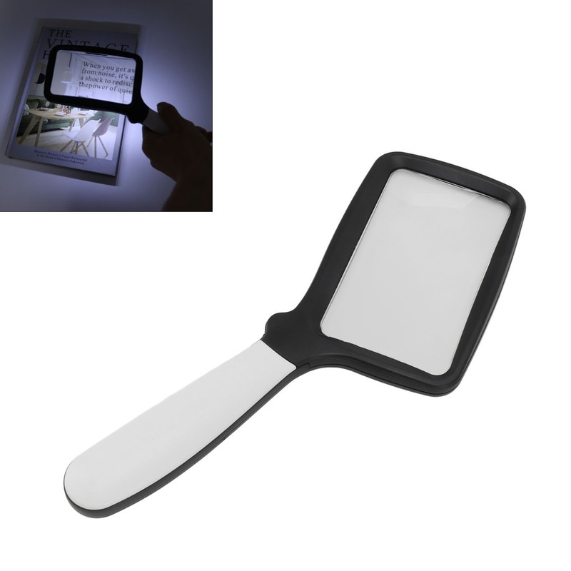Folding Handheld Magnifying Glass with Light 5 LEDs 3X Large
