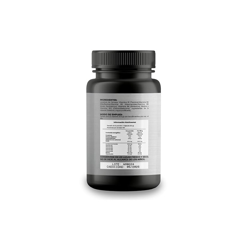 Naima Vitaminas Complejo Levadura Cerveza 100 Cápsulas Ingredientes Naturales Rellenos