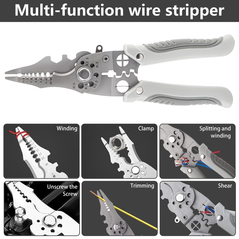 27 in 1 Multifunctional Wire Stripper, Crimper Cable Cutter Pliers,