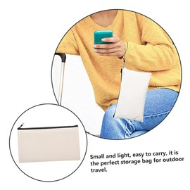 Operitacx 10pcs DIY Heat Transfer Canvas Pencil Case Sublimation Make up Bag Plain Tote Bag for Travel