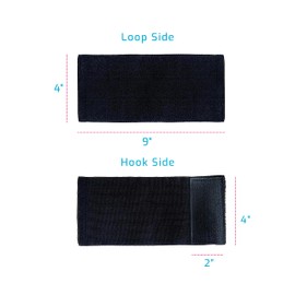 Extender Strap - Multipurpose Elastic Hook and Loop Extension for Ice Packs, Ice Belts, Back/Knee/Ankle Braces, Vests, Wraps, and Belts - Made in USA (4 x 9 Inches)