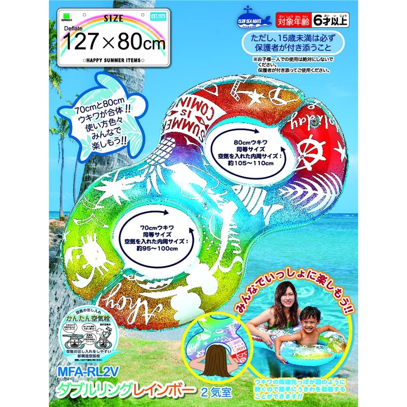 Igarashi Double Ring Rainbow, Approx. 44.9 x 27.6 inches (114