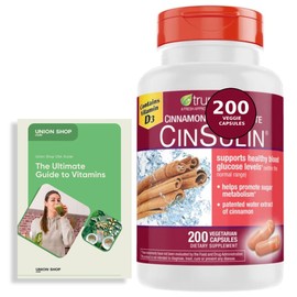 Advanced Strength Cinssulin Cinnamon, Chromium Picolinate, Vitamin D3 Cinnamon 500 Mg, Chromium Picolinate, 400 Mcg, Vitamin D3, 500 Iu, 200 Capsules + Exclusive Vitamin Guide