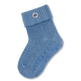 Sterntaler Fli Fli Wool - Boys Tile Speedster with Envelope - Stopper Socks with Wool - Skin-friendly Socks - Baby and Children's Stockings with Non-Slip Sole, mid-blue
