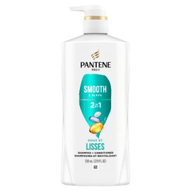 Pantene Pantene Smooth & Sleek 2-in-1 Shampoo & Contitioner, 530 mL