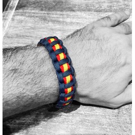 MIBANDERA Spanish Flag Bracelet for Men Women Spanish Braided Rope Leather Bracelet Spain with Clasp Cotton, Cotton