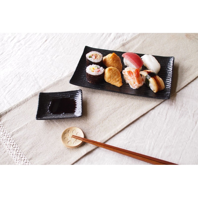 Miniru Pottery 009-729570 Lightweight Shogi Small Plate, Oil Droplets Tengoku,