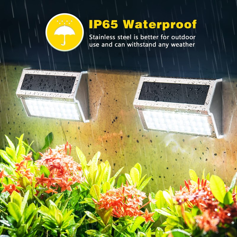 ROSHWEY Solar Lights Outdoor, 10 Pack 30 LED Fence Lights