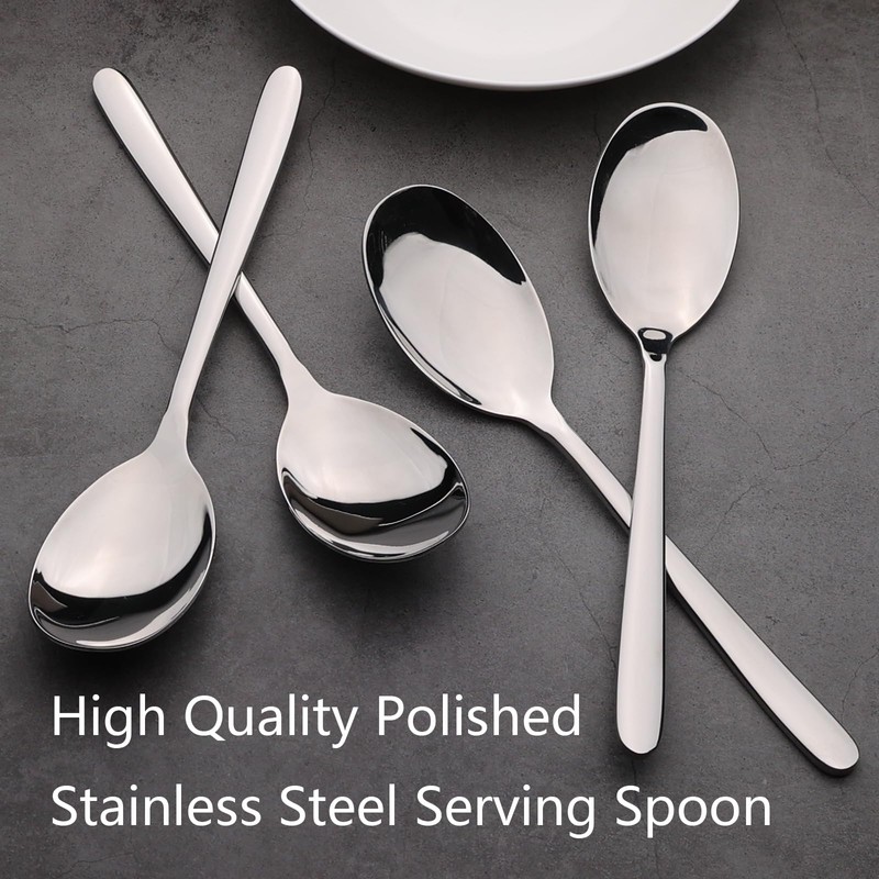 Esdiplot 8-Piece Large Stainless Steel Buffet Banquet Serving Spoons Set
