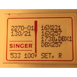 SINGER BOX OF 100 SINGER INDUSTRIAL SEWING NEEDLES 16X231 SIZE 130/21 -FREE SHIPPING-