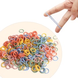 Padorul 300Pcs Small Elastic Hair Bands for Women, Multi-colored Stretchy Hair Ties Ponytail Holders Bobbles No Metal for Dressing