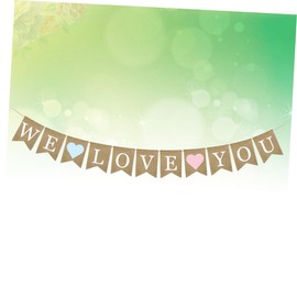 WHAMVOX Unique Party Photo Prop Burlap Banner Shower Bunting Hanging Bunting Pull Flag Photo Prop Sign