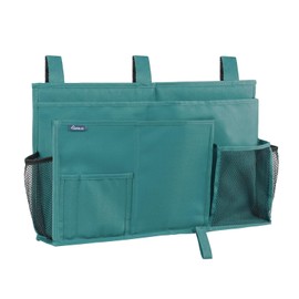 Surblue Caddy Hanging Organizer Bedside Storage Bag for Bunk and Hospital Beds, Teal, L