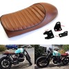 GOODFITMENT Brown Vintage Motorcycle Hump Retro Saddle Seat For Cafe