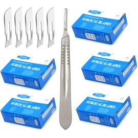 AAProTools 500 Scalpel Blades #21 for Surgi, Dermaplaning, Veterinary, Taxidermy, Arts & Crafts, More - Includes One Handle #4