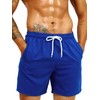 SweatyRocks Men's Drawstring Waist Swim Trunks Solid Bathing Suits Shorts