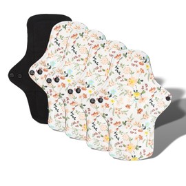 5 Stück Slipeinlagen Waschbare Menstruationseinlagen, Damenbinden Slipeinlagen, Wiederverwendbare Menstruationseinlagen für Frauen, Atmungsaktive Bambus Stoffeinlagen (M)