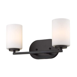 Golden Lighting 2243-BA2 BLK-OP Manhattan Bath Fixture, Matte Black