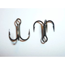 VMC (25) VMC SHORT-SHANK 1X TREBLE HOOKS (SIZE 10) BLACK (9651BN) BULK 9651