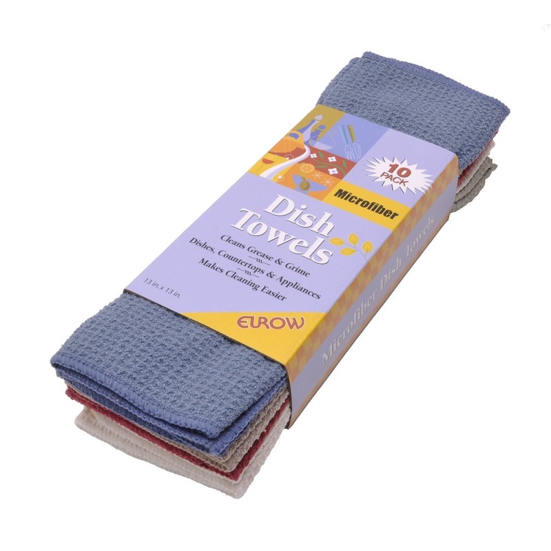 Eurow Microfiber Ultra Absorbent Fast-Drying Waffle Weave Dish Cloths for