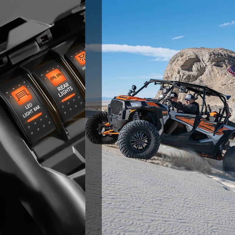 Nilight 2 Pack UTV Rear Lights Switch Led Light Bar