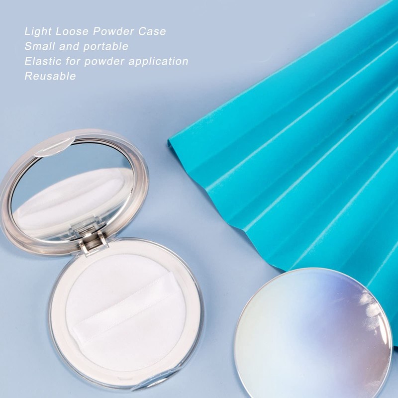 Shanrya Refillable Loose Powder Compact, HD Mirror Compact Powder Compact